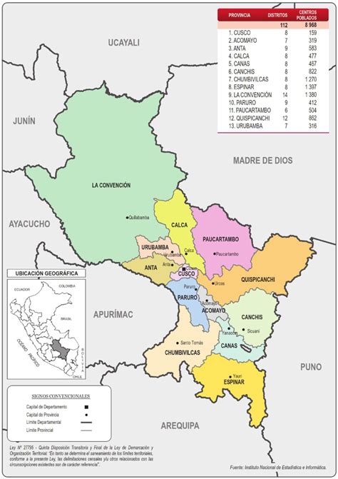 ¿cuáles Son Las Provincias Del Departamento Del Cuzco Galería De Mapas