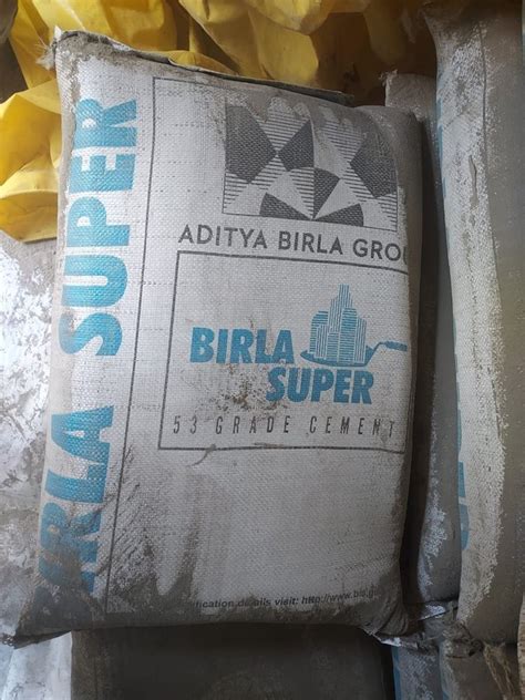 Grey Aditya Birla Super Cement Packaging Size 50 Kg Grade 53 At