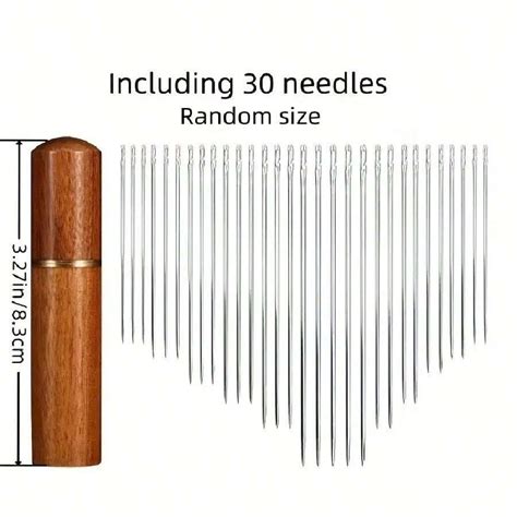 30pc Blind Sewing Needle Stainless Steel Stitching Pins Embroidery Self