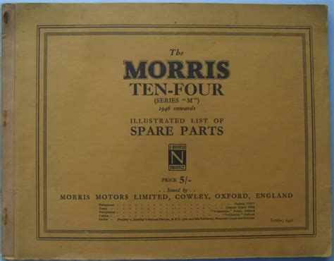 morris ten  series  original illustrated spare parts list