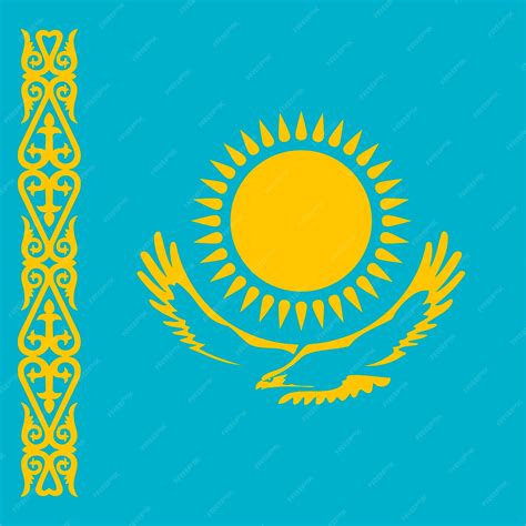 Premium Vector | Kazakhstan flag official colors vector illustration