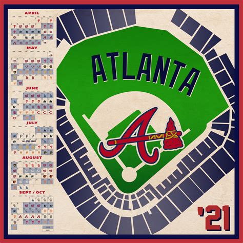 Atlanta Braves Schedule Print Etsy