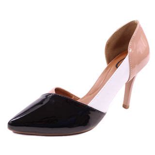 SCARPIN GIOH SHOES SALTO ALTO FINO ASSIMÉTRICO PRETO NUDE Shopee