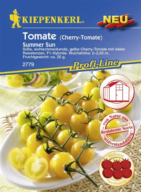 Kiepenkerl Tomate Summer Sun Solanum Lycopersicum Inhalt Korn Von