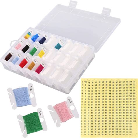 LUTER Embroidery Floss Organizer Box With 24 Adjustable Grids 120pcs