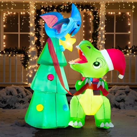 Joiedomi 7 Ft Christmas Dinosaur Inflatable Decoration Dinosaur