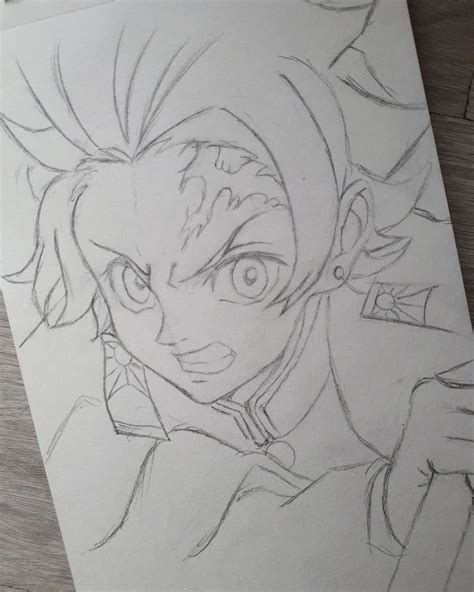 Sabrylu19 On Instagram SKETCH OF TANJIRO FROM DEMON SLAYER SOLO