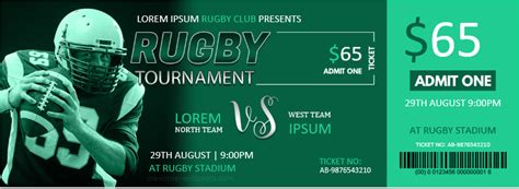 Rugby Match Ticket Templates for Word | Download & Edit