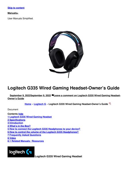 Logitech G535 Wireless Gaming Headset User Guide: Setup, Pairing, and More