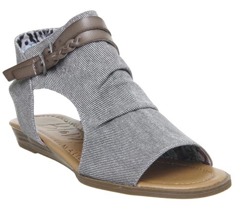 Blowfish Malibu Blumoon Sandals Smokey Twill Steel Womens Sandals