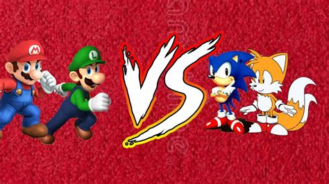 Sonic E Tails Vs Luigi E Mario Youtube