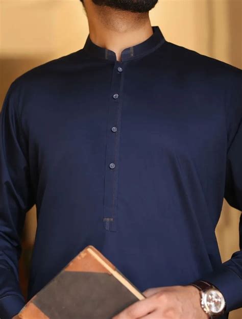 Pakistani Mens Shalwar Kameez In Navy Blue Colour M2648 Mens