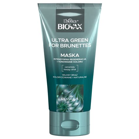 Biovax Glamour Ultra Green For Brunettes maska do włosów w odcieniu