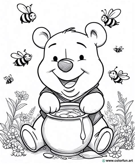 Coloriage De Winnie L Ourson Kawaii T L Charger Ou Imprimer