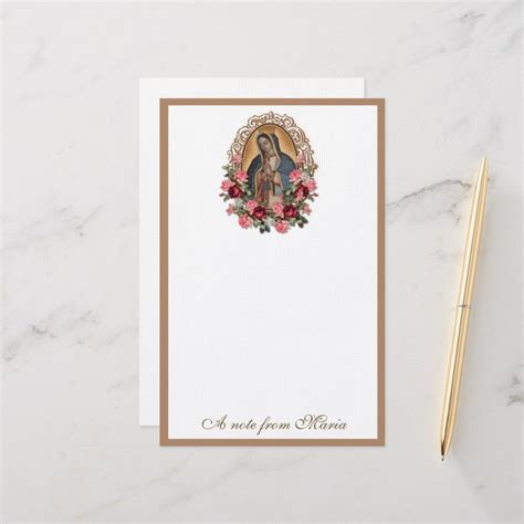 Papelería Rosas de la Virgen Católica María Guadalupe Zazzle