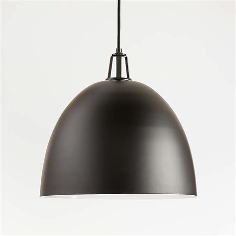 Maddox Black Dome Large Pendant Light With Black Socket Reviews Crate And Barrel