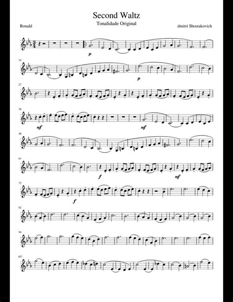 Second Waltz Dmitri Shostakovich Sheet Music For Violin Download Free In Pdf Or Midi