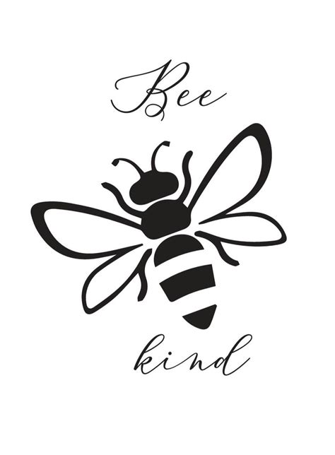 Bee Kind A4 Print, Bee, Bumble Bee, Kind, Quote, Happy, Picture, Print, Positive, Decor, Design ...