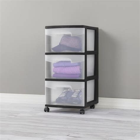 Sterilite 2830 3 Drawer Cart Black 28309002