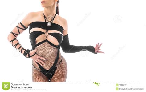 Cuerpo Femenino Perfecto En Ropa Interior De BDSM Imagen De Archivo