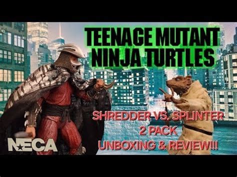 NECA TMNT 1990 Splinter vs. Shredder Action Figure 2 Pack Unboxing and ...