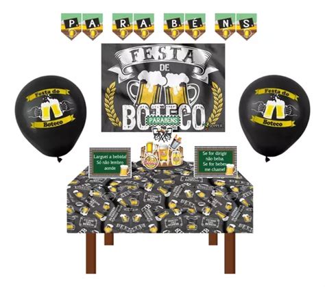 Kit Festa Boteco Bexiga Tema Toalha E Painel Parcelamento Sem Juros