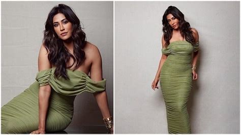 Chitrangada Singh Flaunts Hourglass Figure In Body Hugging Green Ruched