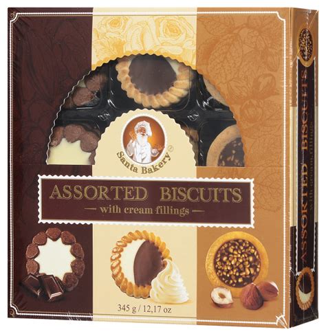 Santa Bakery Ассорти печенье сдобное с кремовыми начинками, 345 г ...