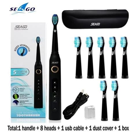 Color SG Boîte tête noireSeaGo Sonic Brosse à Dents Électrique SG 507