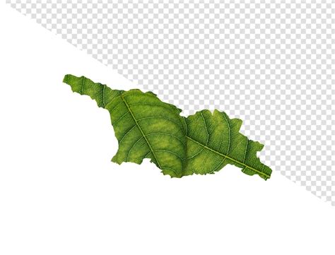 Premium PSD Georgia Map Made Of Green Leaves On Isolated Background