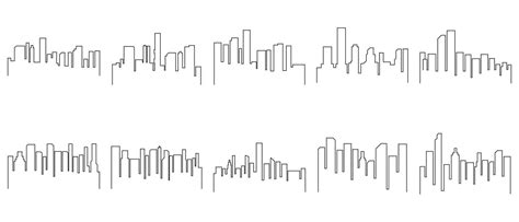 Cityscape Outline Illustration Vector Set 24469205 Vector Art at Vecteezy