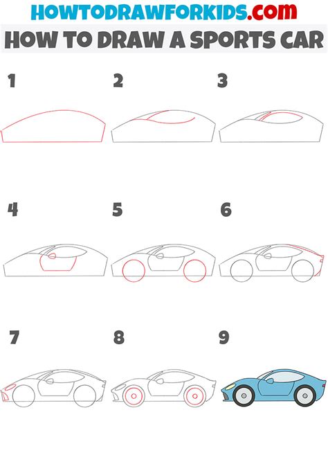 How to Draw a Sports Car - Easy Drawing Tutorial For Kids