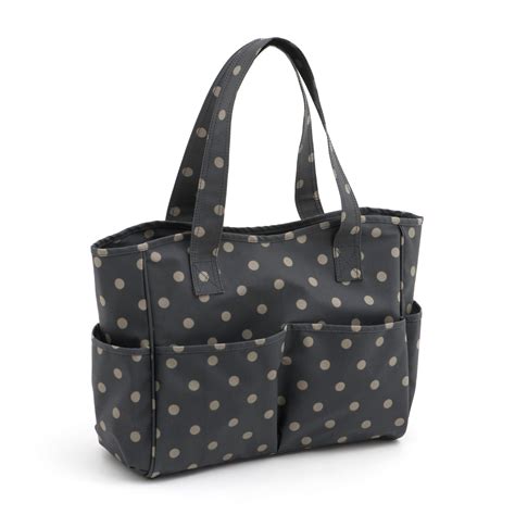 Craft Bag Matt Pvc Charcoal Polka Dot Hobby T Groves And Banks