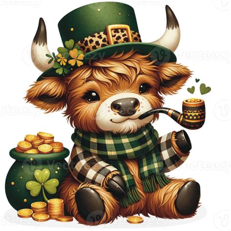 AI Generated Highland Cow St Patrick S Day 41482876 PNG