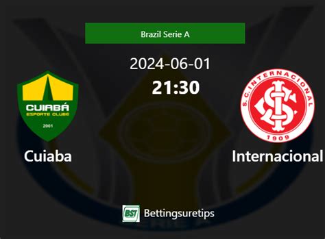 Cuiaba Vs Internacional S Prediction And Betting Tips 1st June 2024