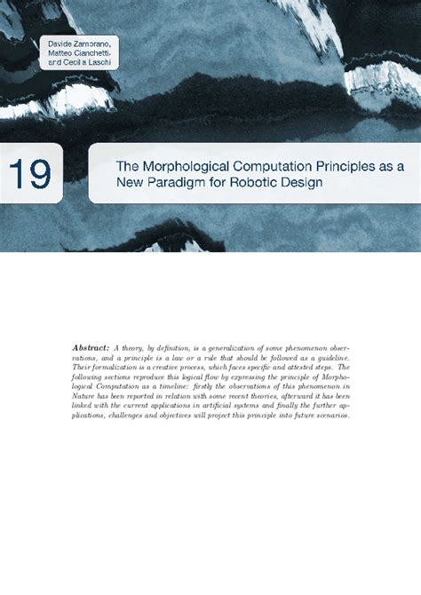 (PDF) The Morphological Computation Principles as a New Paradigm for ...