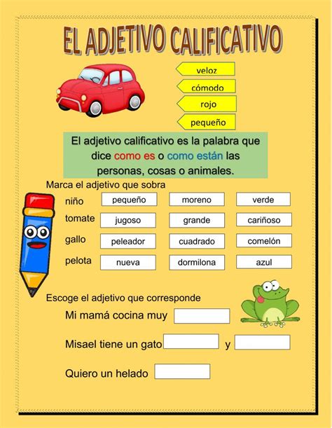 Adjetivo Calificativo Worksheet Hot Sex Picture