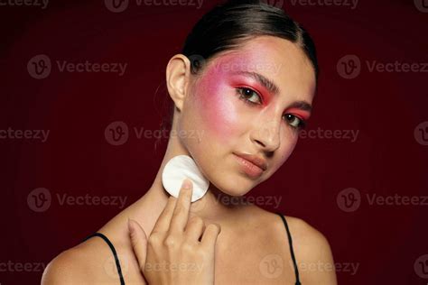 Sexy Brunette Woman Bright Makeup Posing Fashion Emotions Cosmetics Studio Model 25712549 Stock