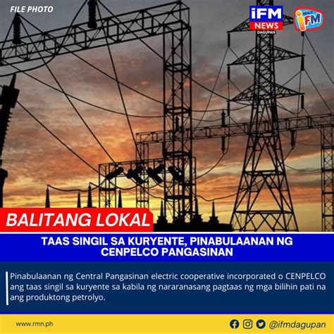 TAAS SINGIL SA KURYENTE PINABULAANAN NG CENPELCO PANGASINAN RMN Networks