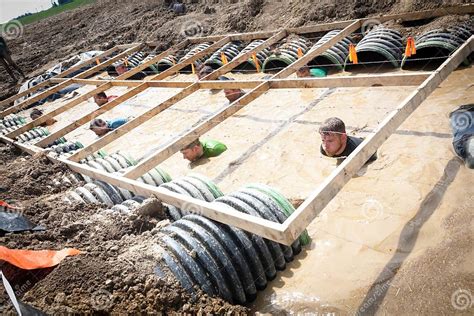 Tough Mudder Racers In The Boa Constrictor Obstic Editorial Photo