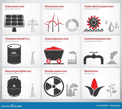 Energy symbols and icons stock illustration. Image of nature - 27850307