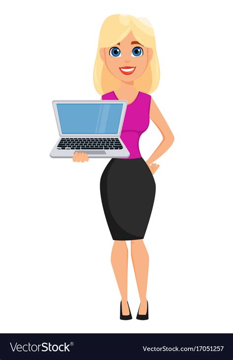 Business Woman Cartoon Character Cute Blonde Vector Image