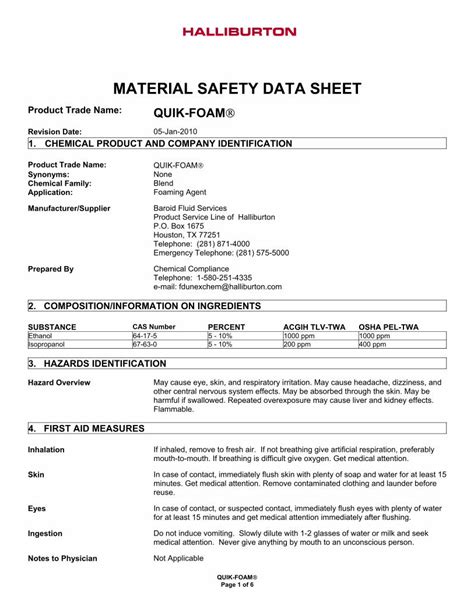 Pdf Material Safety Data Sheet Thiessen · Pdf Filefor Questions About The Material Safety