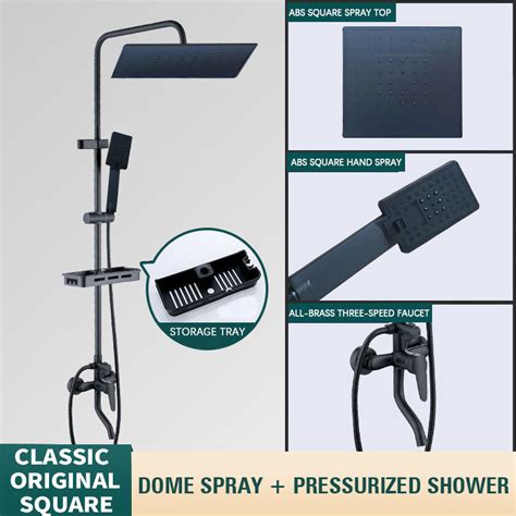 GUGA Shower Set 4 In 1 Stainless Steel Rain Shower Bathroom Premium Shower Rain Hot And Cold