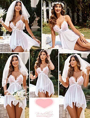 Wedding Lingerie For Bride Lace Babydoll Sexy Lace Sleepwear For Women