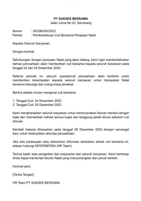 Contoh Surat Edaran Perusahaan Resmi Untuk Berbagai Keperluan