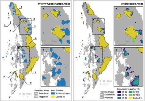 Priority Conservation Areas Left Map Panel And Irreplaceable Areas