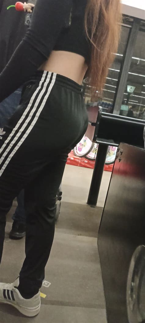 Redhead Girl In Black Pants With A Spectacular Ass OC Spandex