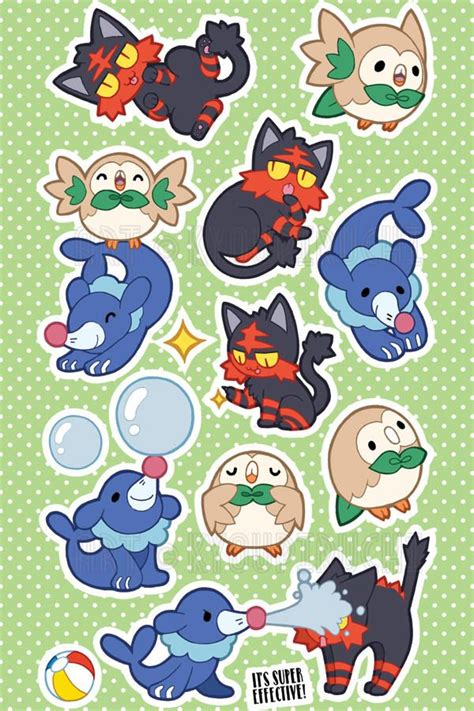 Alolan Starters by miaow on DeviantArt | Pokemon, Pokemon stickers, Cute pokemon