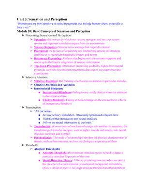 AP Psychology Unit 5 Part 2 Outline Unit 5 Cognitive Psychology